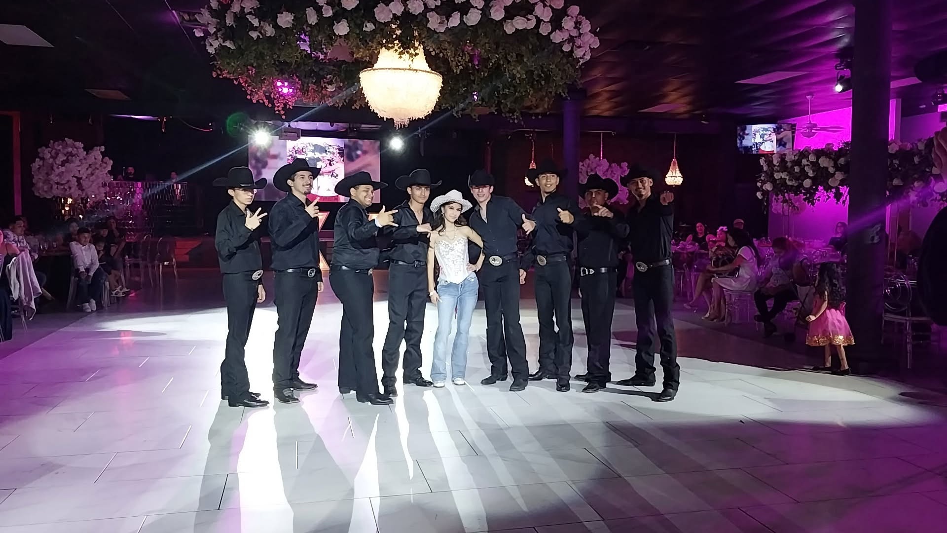 MCG Dance Studio dancers rehearsing a Quinceañera court of honor waltz in Pasadena, Texas
